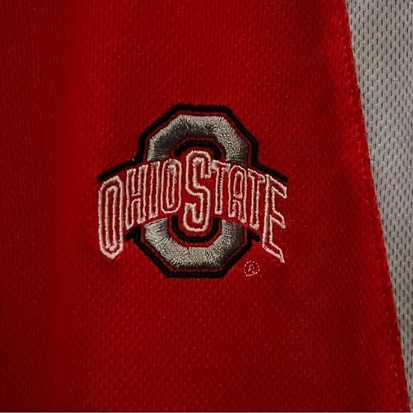 Ohio State Buckeyes NCAA Red & Gray Short Sleeve Polo Shirt Size Small - Picture 2 of 4